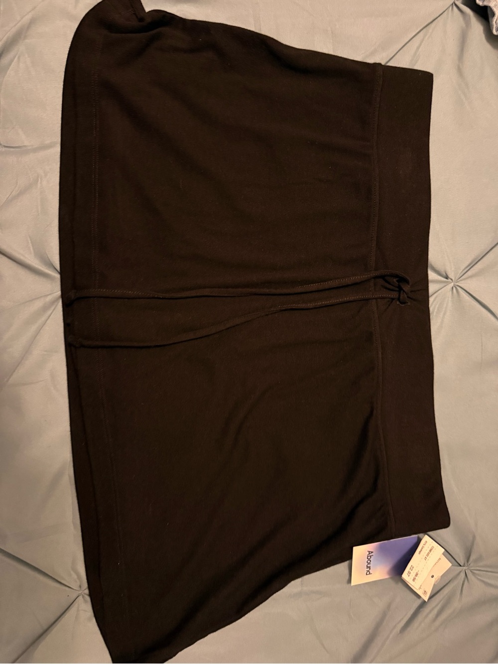 Abound Black Mini Skirt with Drawstring Waist